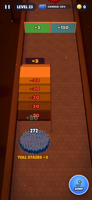 Charge!: the crowd running at toll stairs