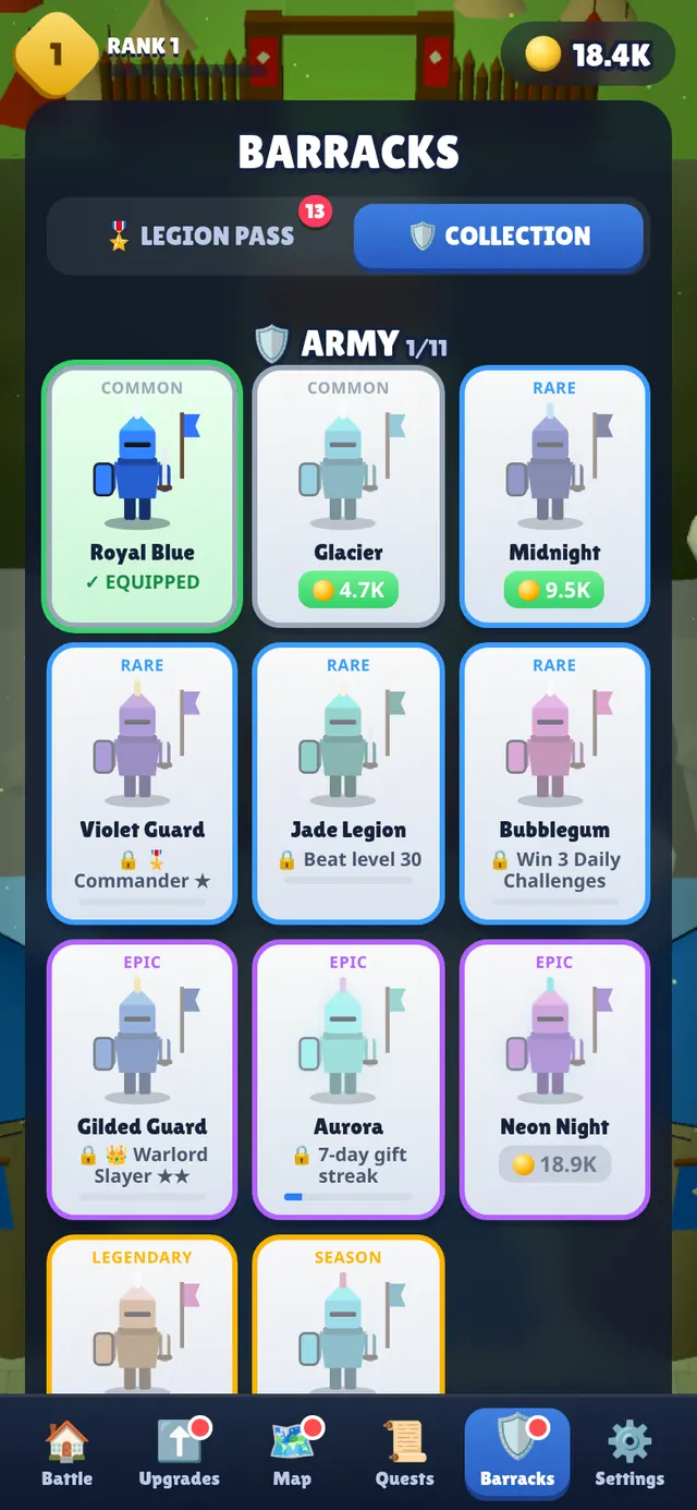 The Barracks collection of army skins